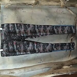 MPG Women's Abstract Print/ Mesh Calf Full Length Athletic Leggings Size Large